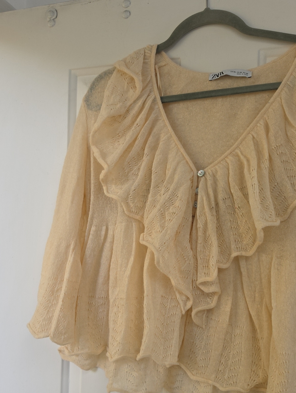 Zara Shimmer Ruffle Lace Top - Picture 2 of 9